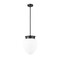 Z-Lite Gideon Pendant, 1-Light, 12.5 In.W x 16 In.H, Matte Black/Etched Opal 1945P12-MB - alternate 2